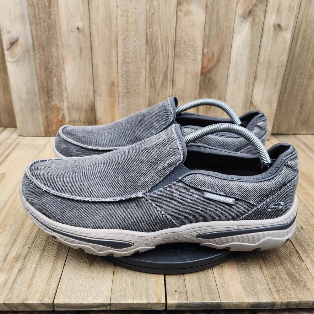 Skechers Creston Moseco Mens size 10.5 Extra Wide Relaxed Charcoal Slip On Shoes